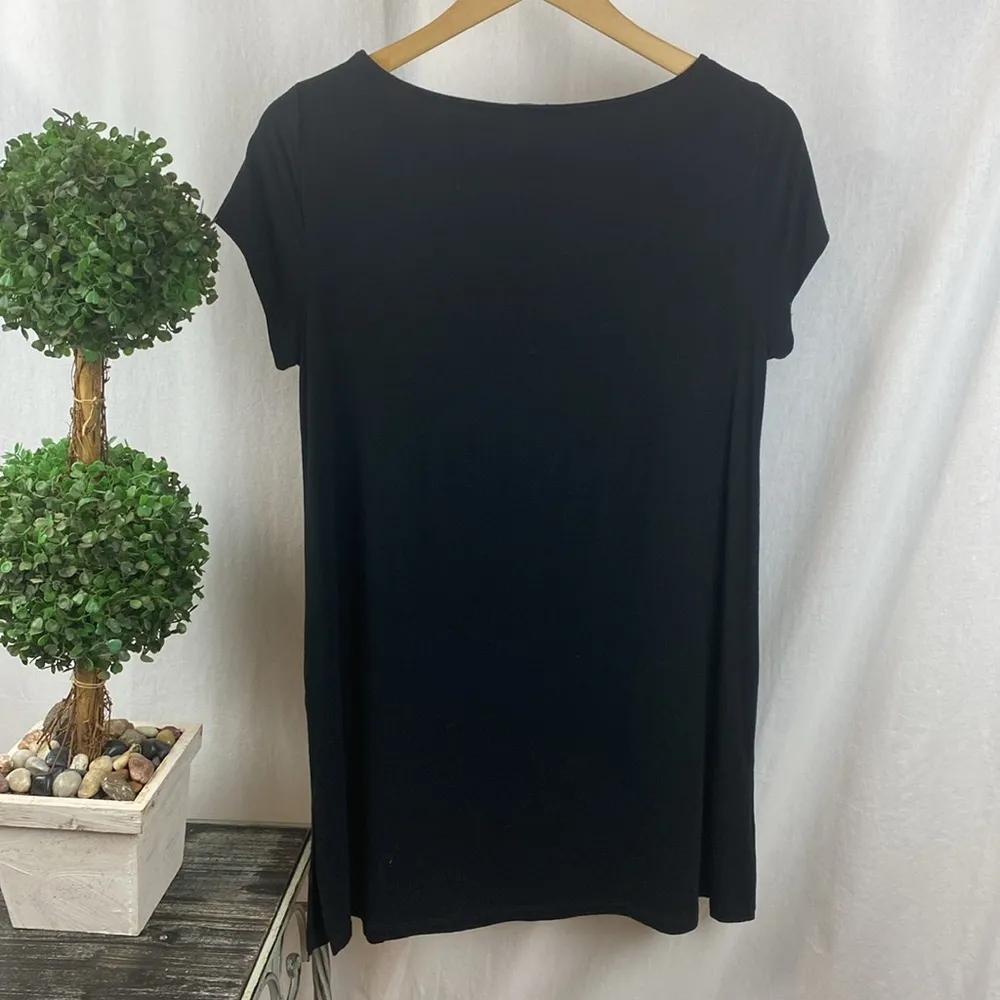 Eileen Fisher Black Short Sleeve Tee Shirt Dress S - Image 2
