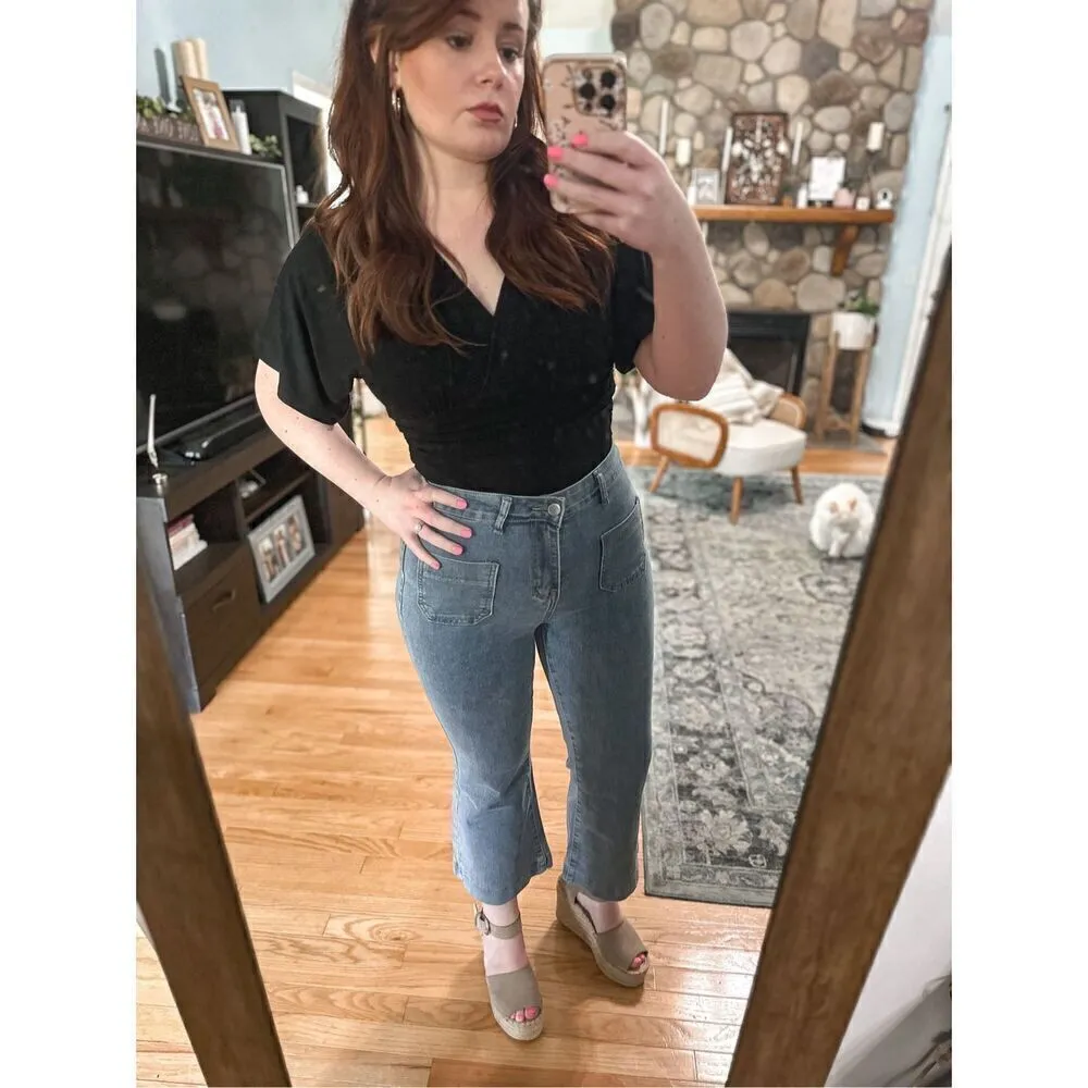 Denim cropped pants high rise Blue Size 10 - Image 5