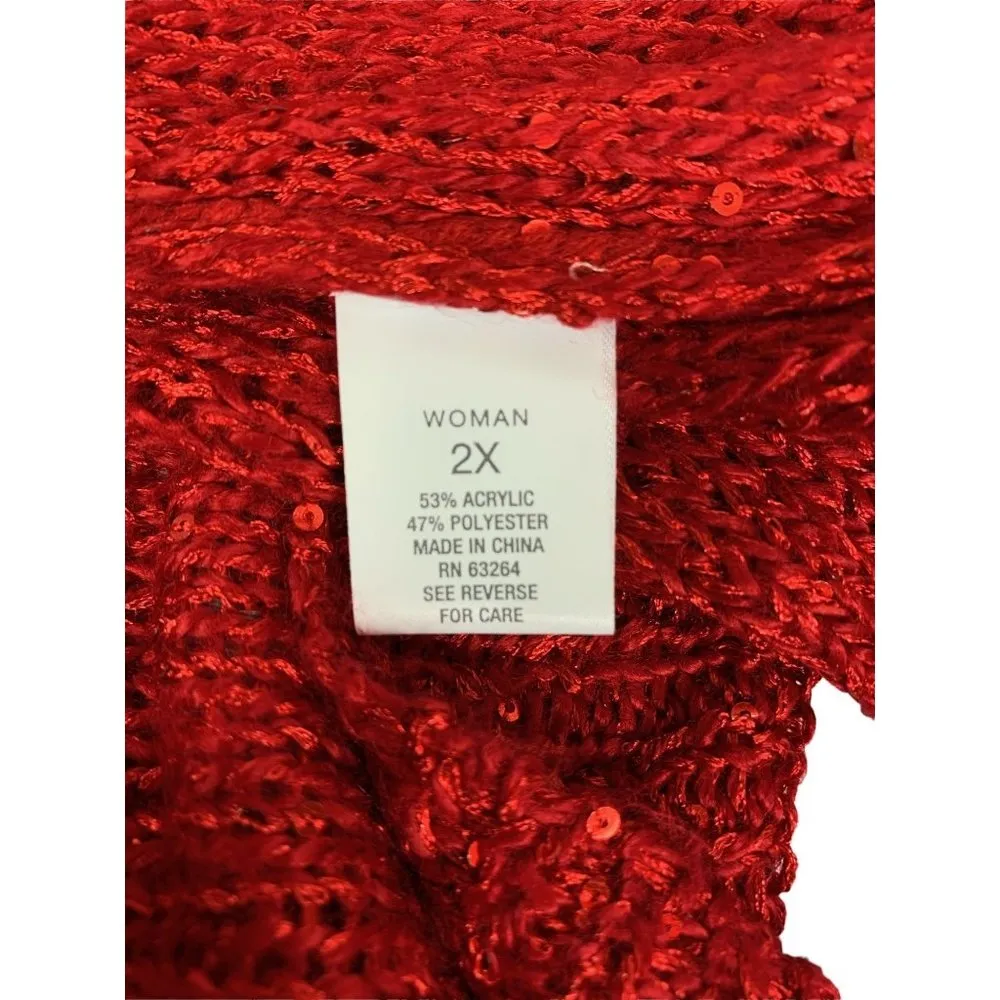 Roz & Ali Women's Ruby Red Cardigan - Image 4