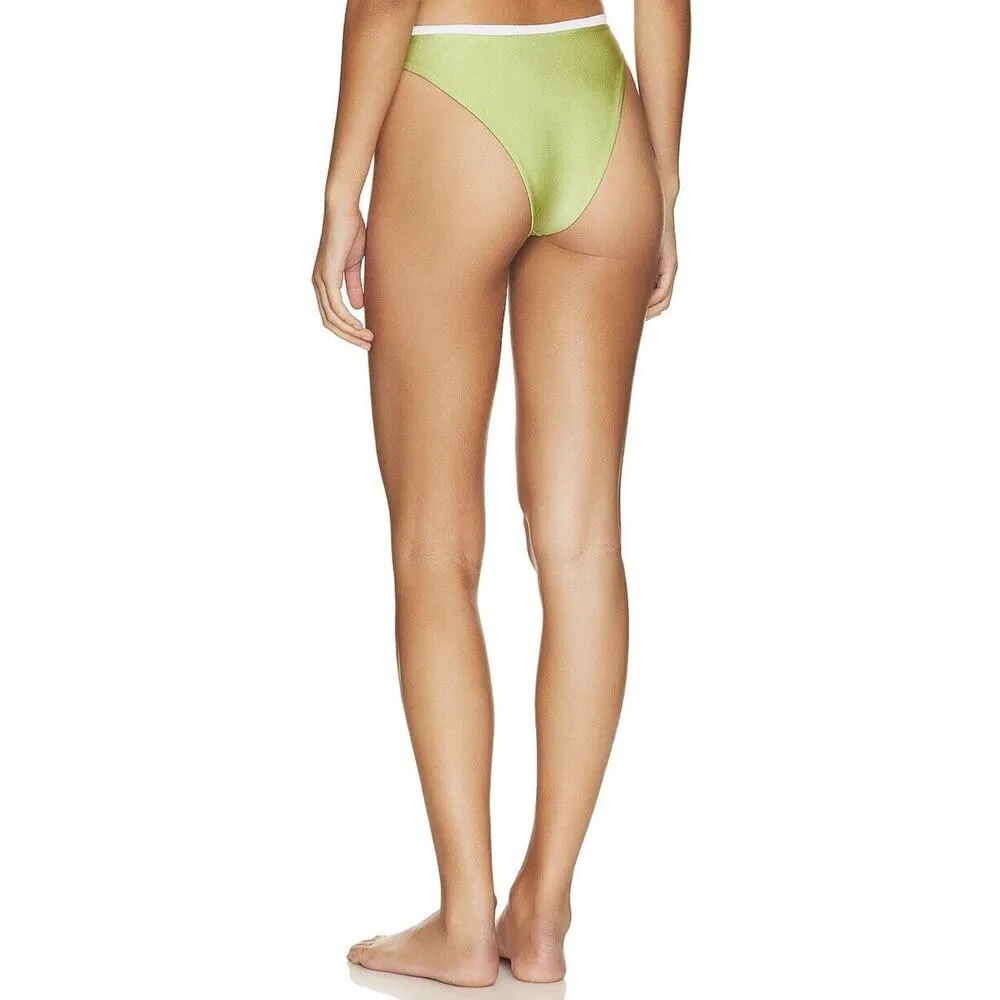 NWT Talita High Waist Bottom Celery Green & White Camila Coelho $78 XS Revolve - Image 2