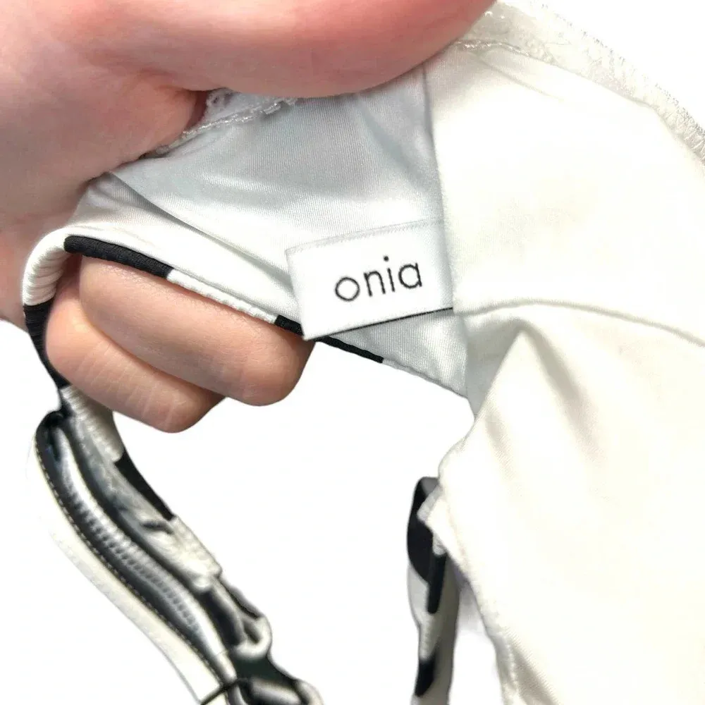 Onia Rumi Black &‎ White Striped Cutout One Piece Swimsuit Belted Size - Image 7