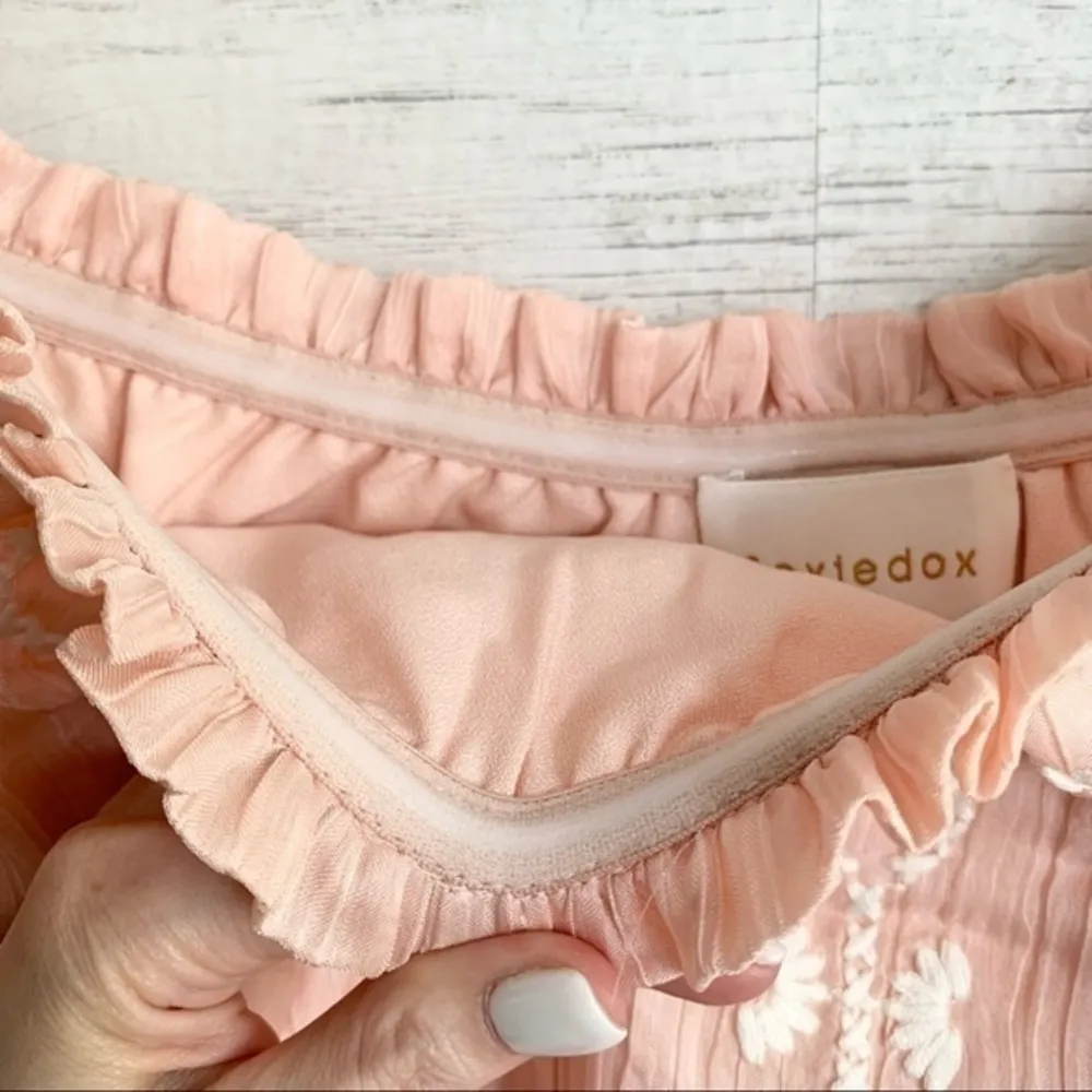 Foxiedox Off the Shoulder Embroidered Mini Dress - Image 5