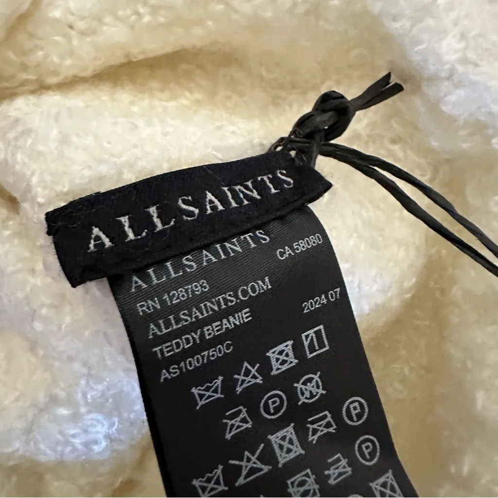 NWT AllSaints Ivory Wool Beanie - Image 6