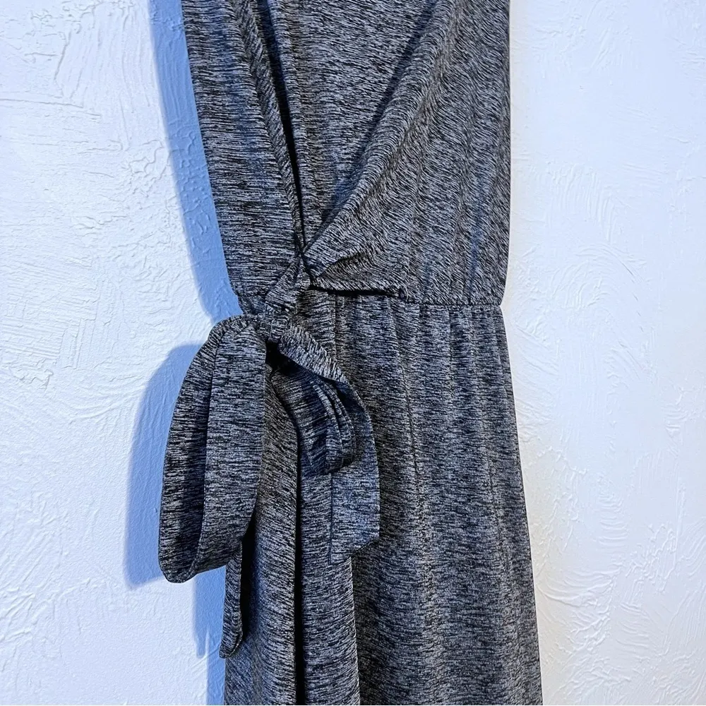 Athleta Sweet Saturday Wrap Dress Athleisure Mesh Stretch Gray Space-Dye XS - Image 7