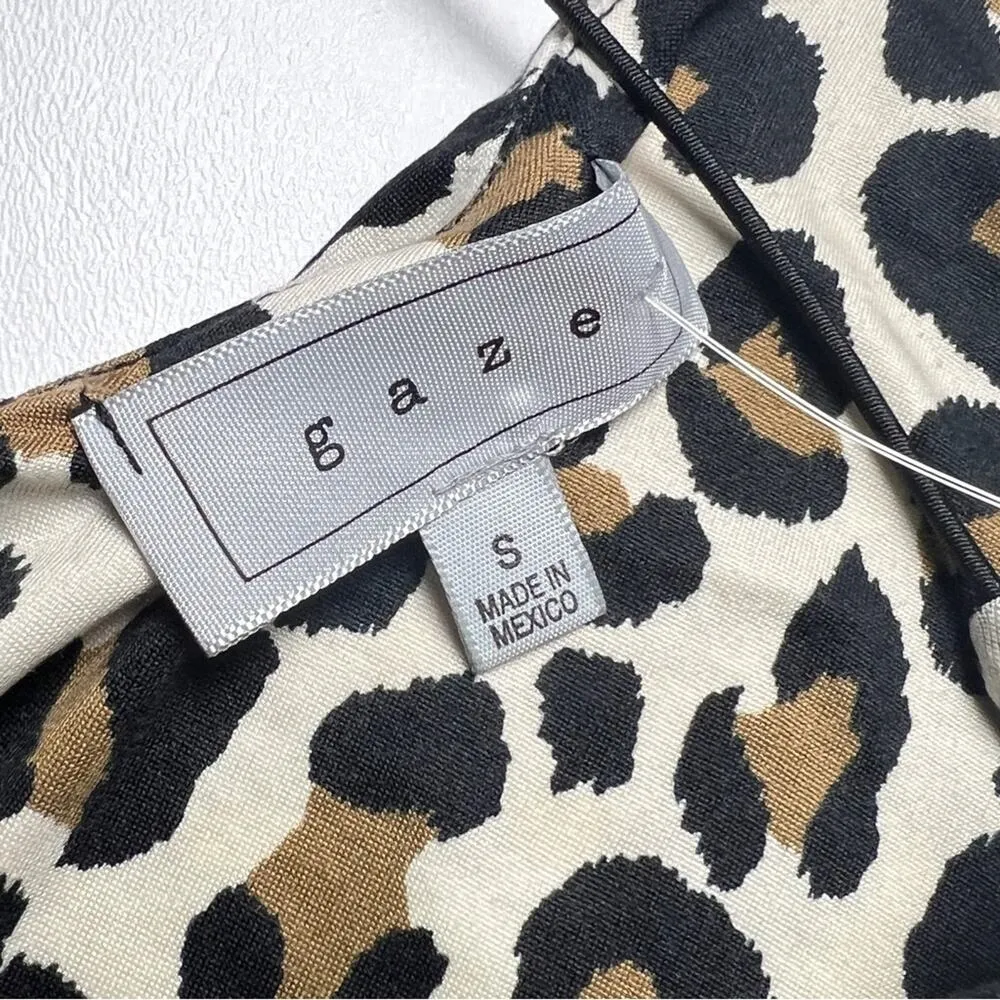 GAZE DTLA Women’s Animal Print Thin Strap Non Adjustable Strap Bodysuit Sz S Brown - Image 13