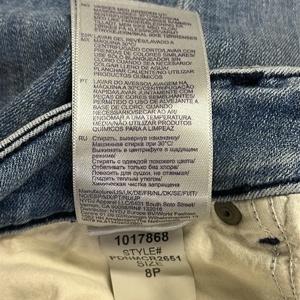 NYDJ Lift Tuck Technology Marilyn Straight Cuffed Crop Blue Jeans Petite 8 - Image 11