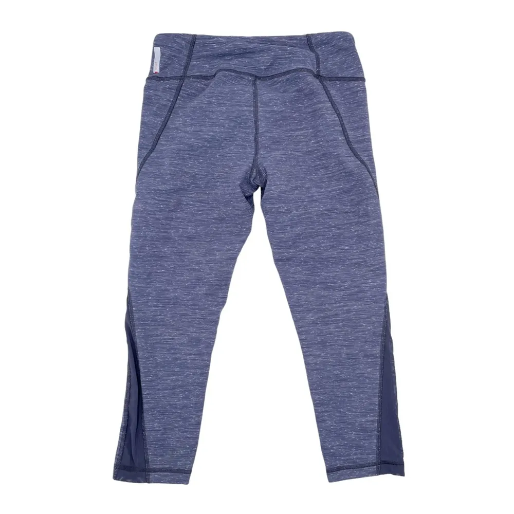Zella Mesh Insert Capri Leggings Heathered Steel Blue Yoga Women's Size Small - Image 2