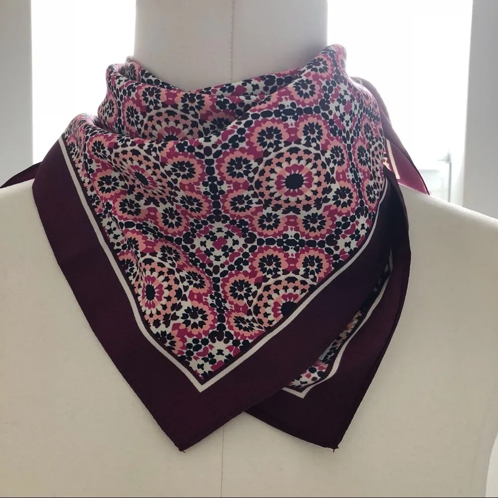 J. Crew Pink Medallion Pattern Scarf/Banda… - Image 5