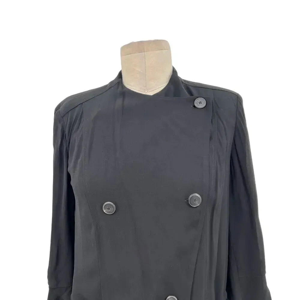 Aritzia Babaton Hamelin Jacket Crepe Draped Button‎ Drawstring Black Size XS - Image 5