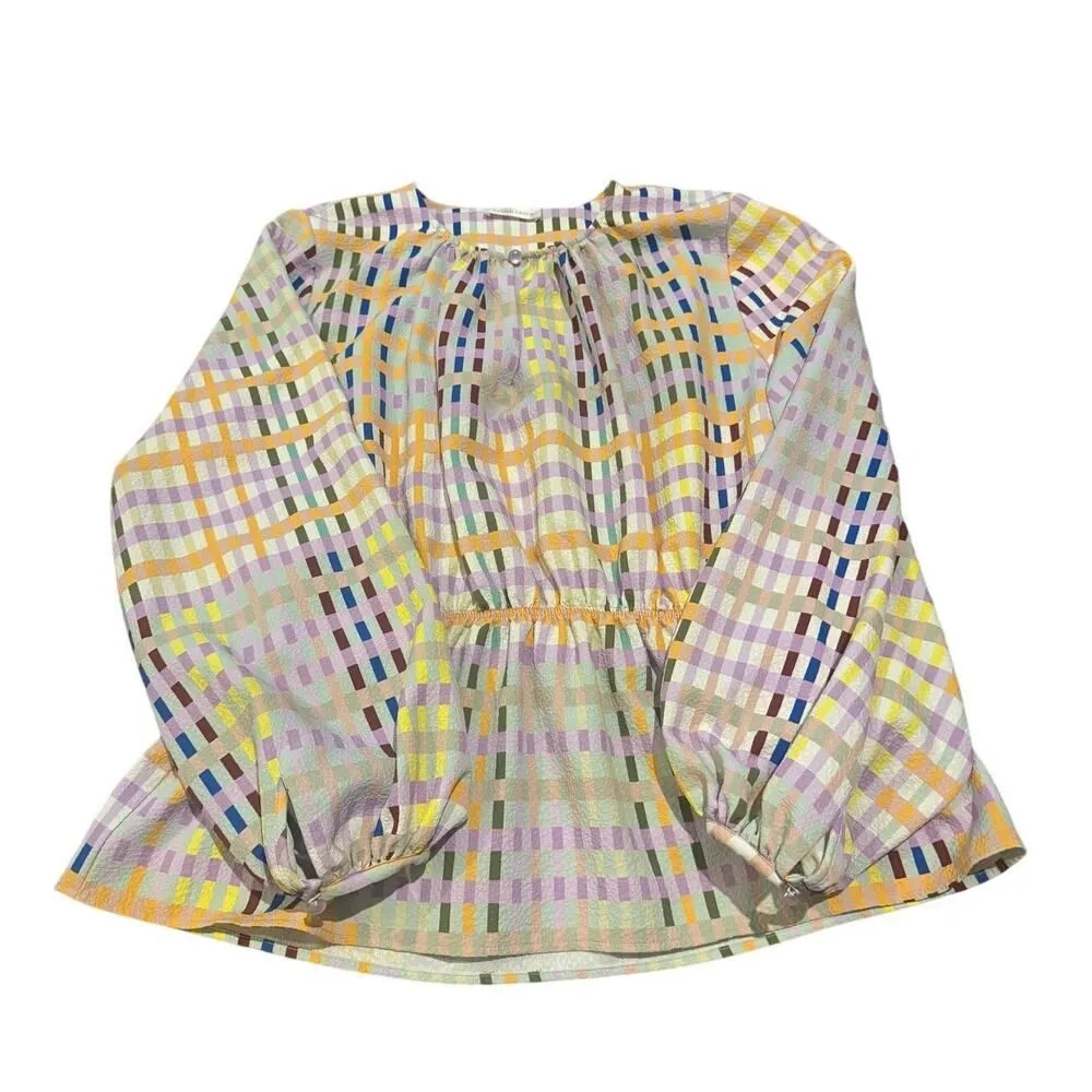 Stine Goya Karin Plaid Blouse Sz. M Size M - Image 3