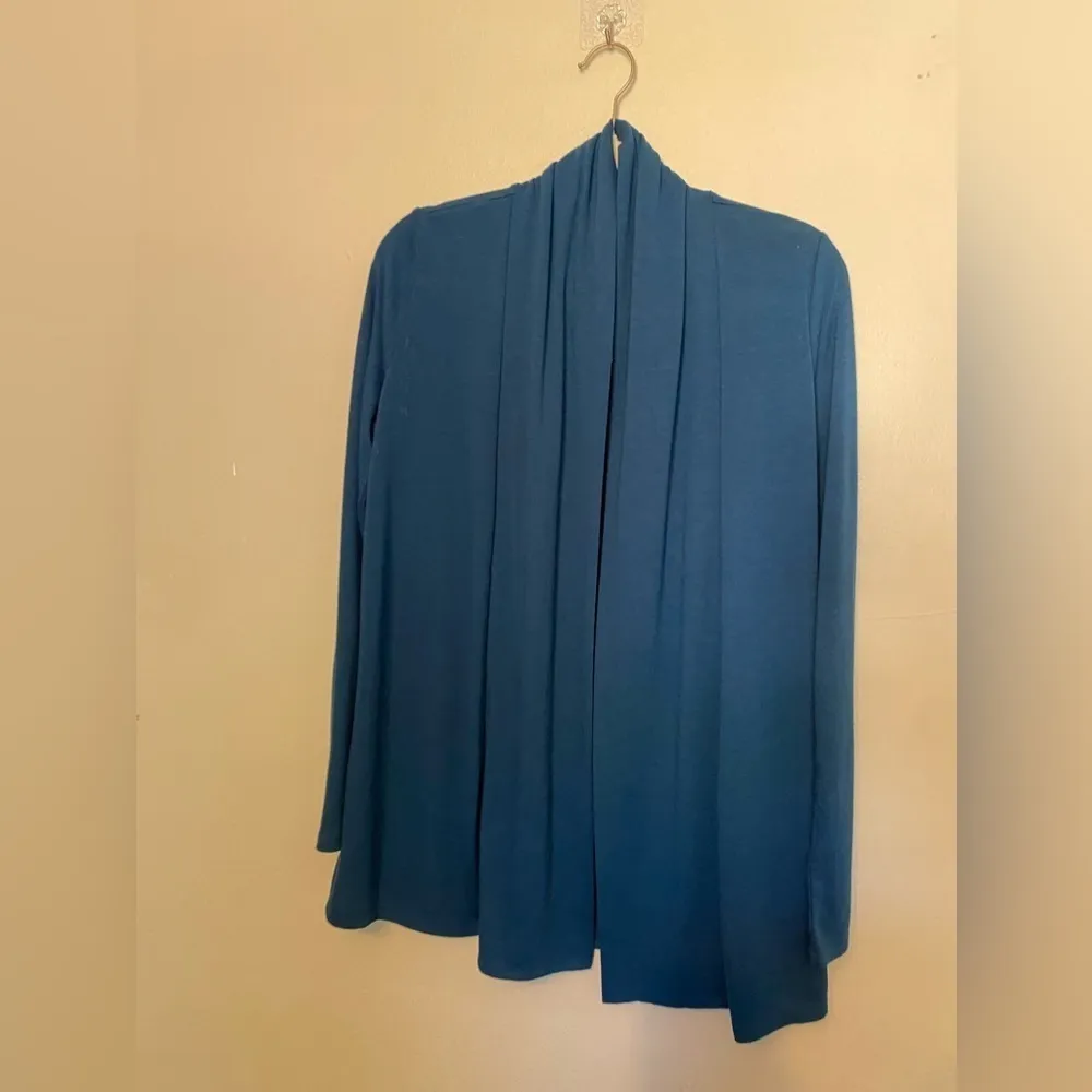 Ann Taylor Open Front Blue Cardigan Relaxed Fit Knit New - Image 2