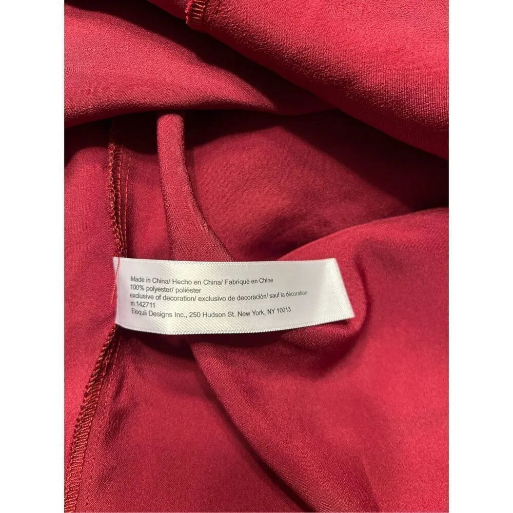 Eloquii Elements Womens Smocked Waist Midi Dress Size 16 Burgundy - Image 7