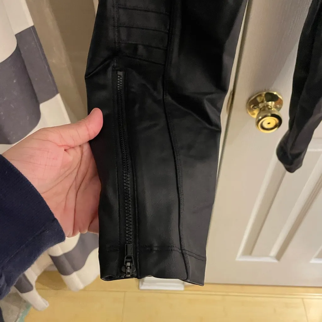 Athleta Delancey Gleam Moto Tight Leggings Black Large - Image 4