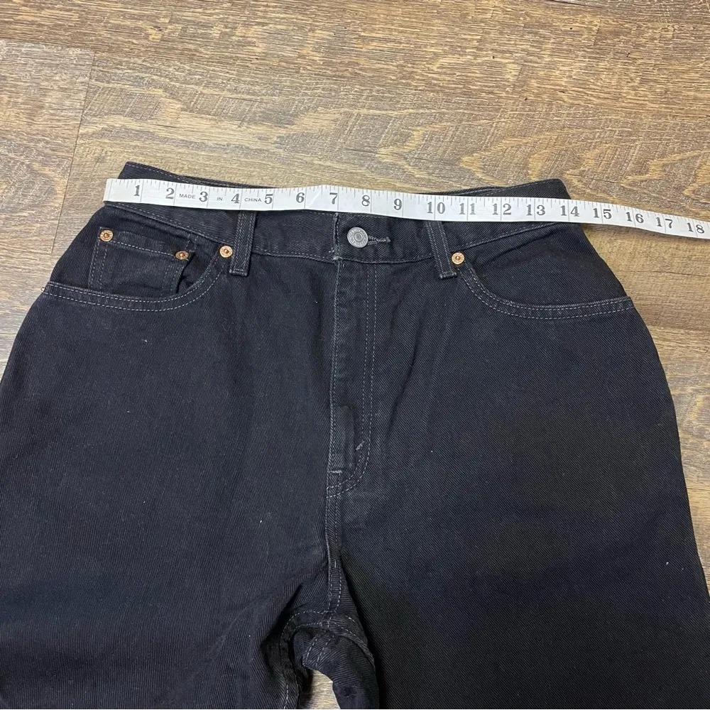 Vintage Y2K Levis 550 Tapered Jeans Misses Size 10 M Black High Rise Rigid Denim - Image 3