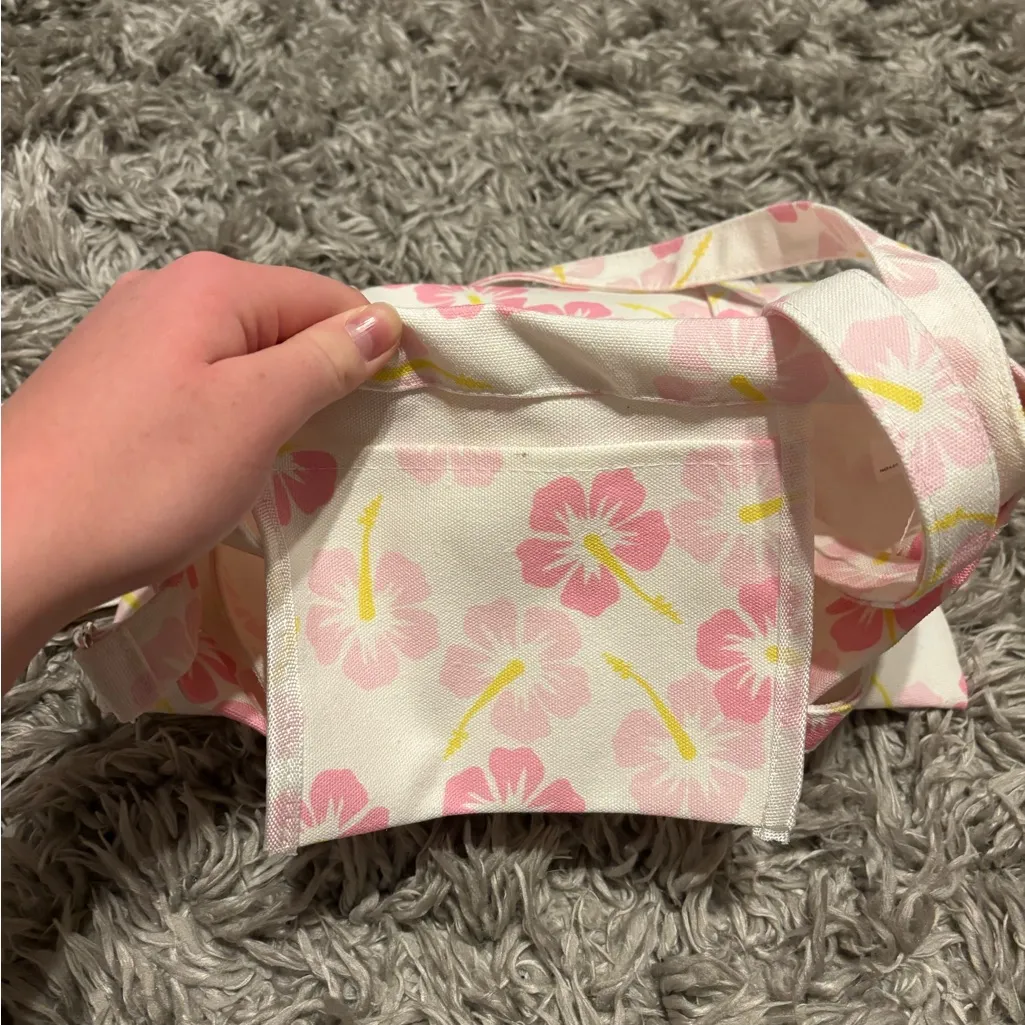 Tropical Flowers Tote Bag Pink - Image 5