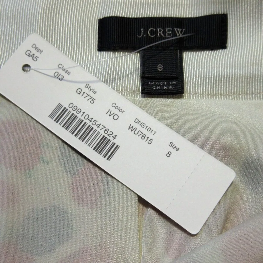 NWT J.Crew Pleated A-Line in Ivory Berry Print Blackberry Raspberry Skirt 8 $98 - Image 4