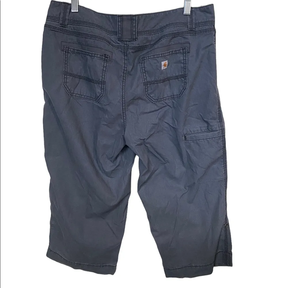 Carharrt blue cropped ripstop size 12 roll tab cuff pants. - Image 3