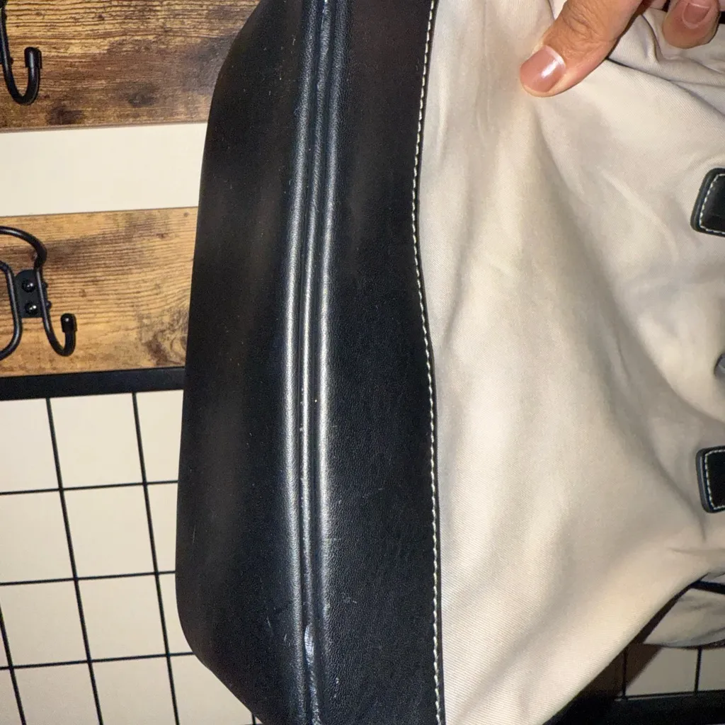 Vintage Coach Leather & Nylon Bag 7776 11x9” Black & Light Tan‎ V - Image 15