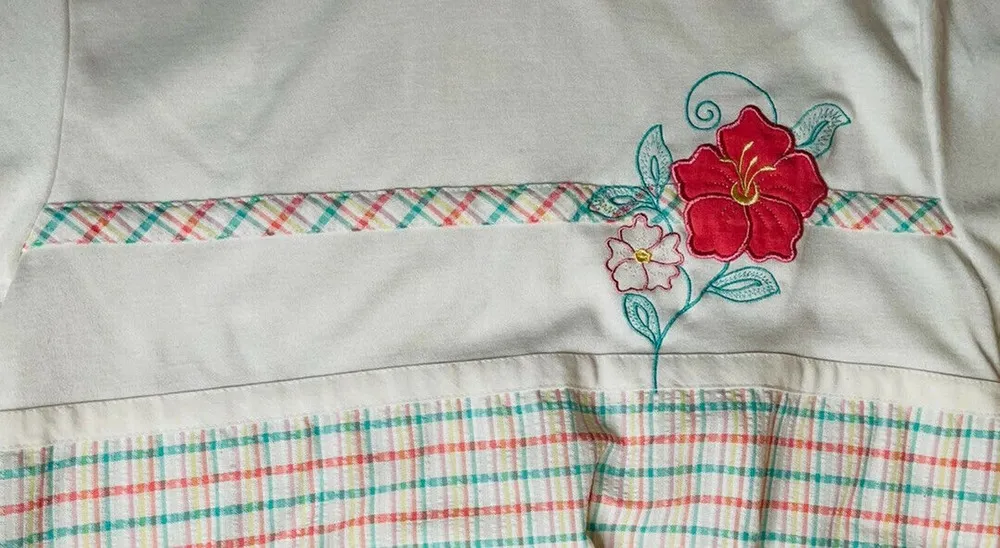 Vintage Womens Cape Cod Sportswear White Plaid Wrap Skort/Skirt & Shirt Set Sz S - Image 3