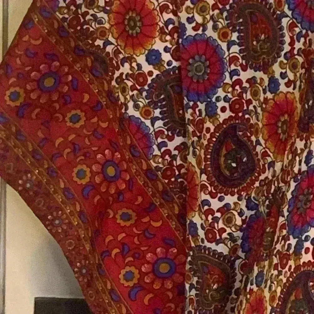 Unbranded Maxi Dress Plus Size Paisley Kaftan Long Wrap Cape/Dress. D3 Red - Image 5