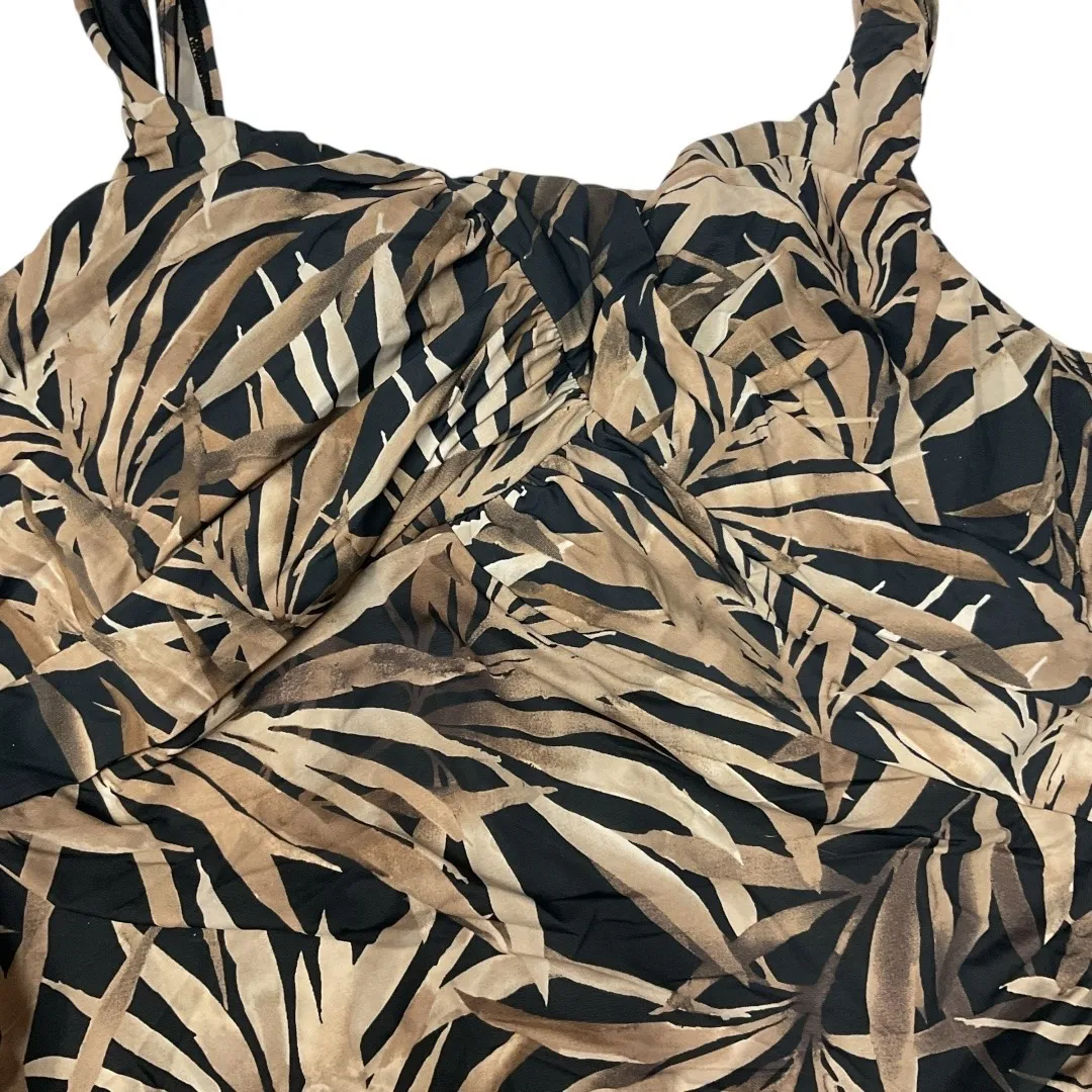 Land's End Tropical Palm‎ Print One Piece Swimsuit Size 16 Ruched Front - Image 6