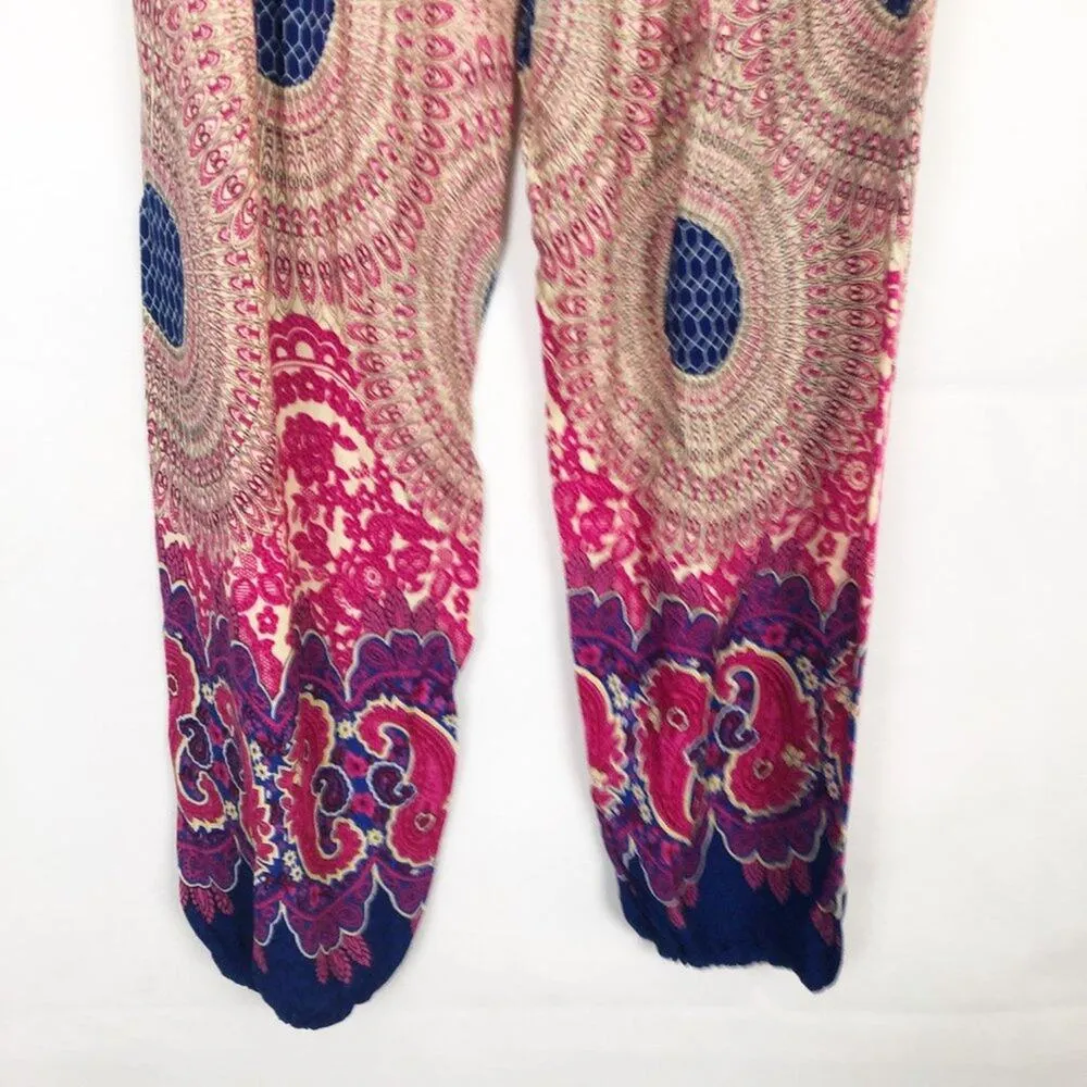 Siriparn Pants Womens XS Arty Lightweight Relaxed Boho Festival Fairy Whimsical Pink - Image 9