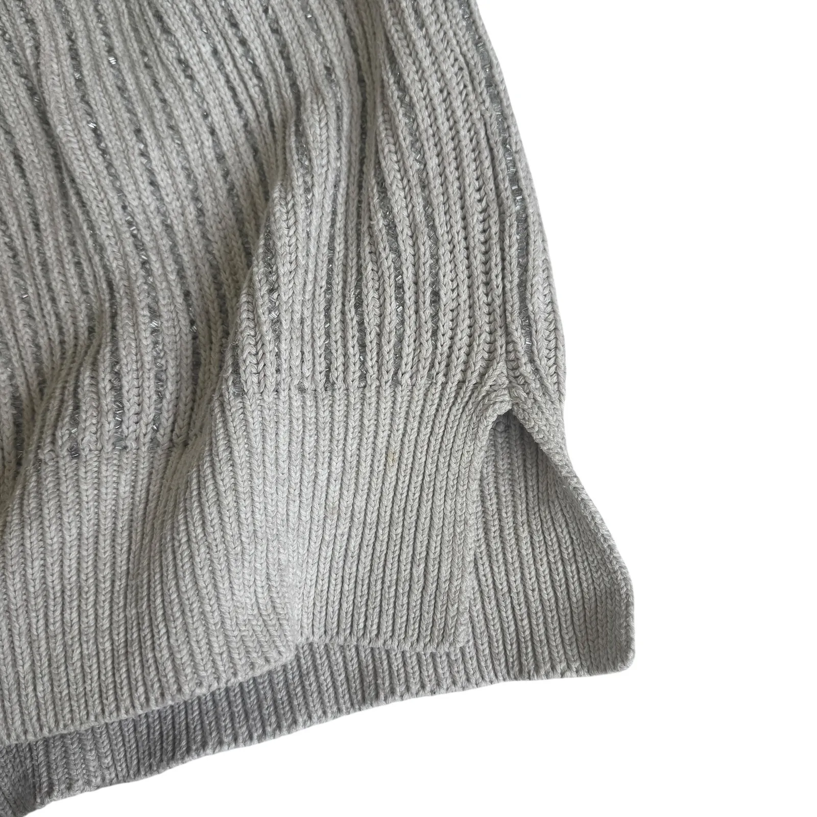 All Saints Lovisa Jumper Sweater Hand Embellished Beaded Oyster Stone Grey - Image 8