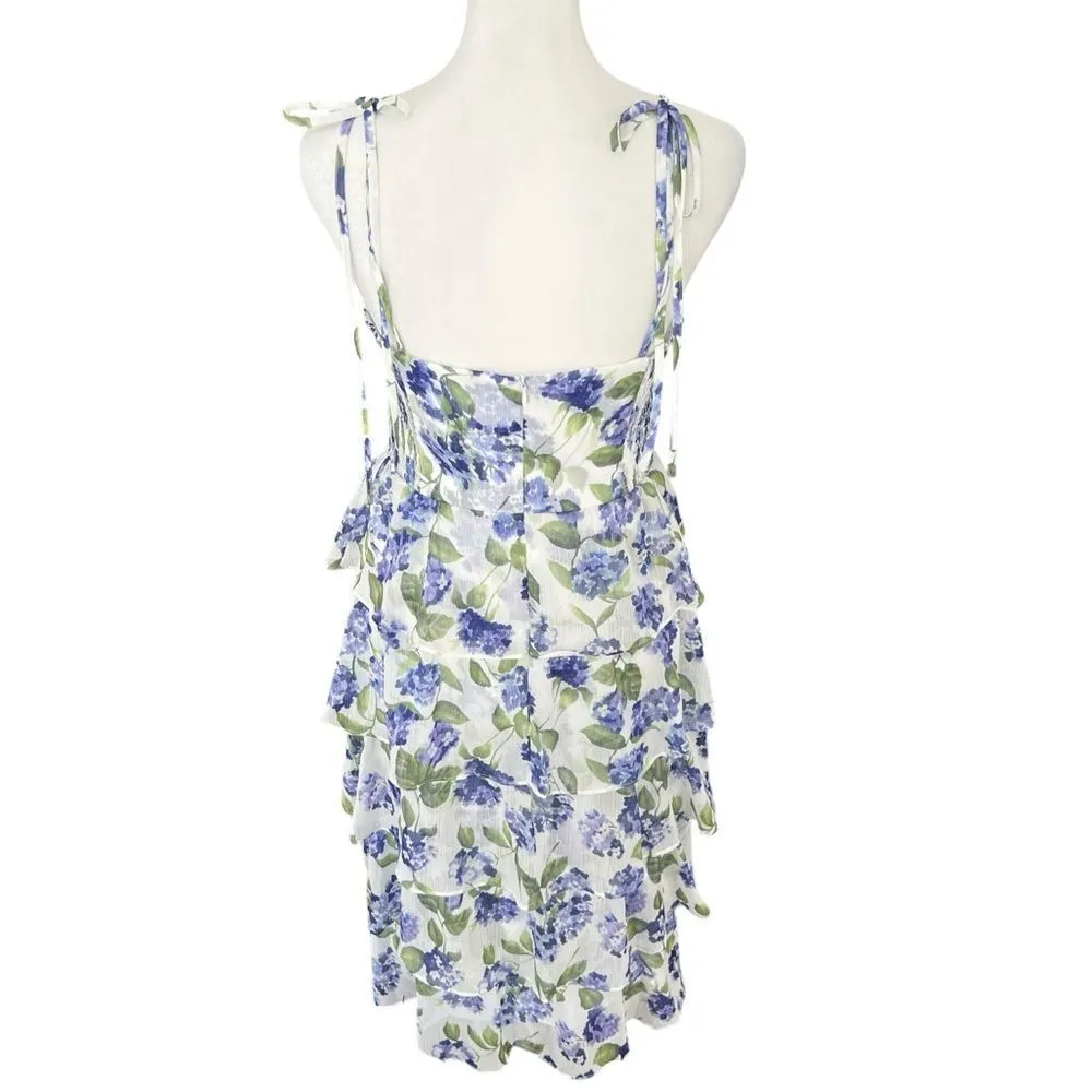 Amanda Uprichard Adelina Floral Tiered Midi Dress S - Image 5
