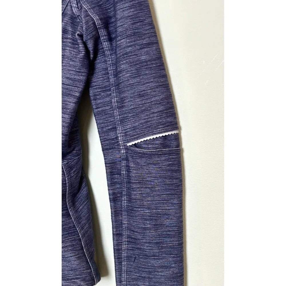 Lululemon Womens Ride On Blazer Heathered Blue Indigo Jacket Zip Up Pockets Sz 4 - Image 4