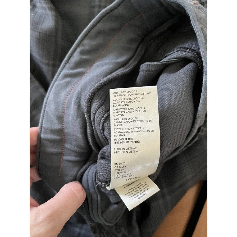 Anthropologie Gray Plaid Leopard Print Kallie Lyocell Lounge Joggers Size XS - Image 8