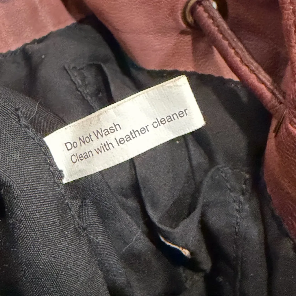 Civico 9 Brown Leather Studded Bucket Bag Purse - Image 9