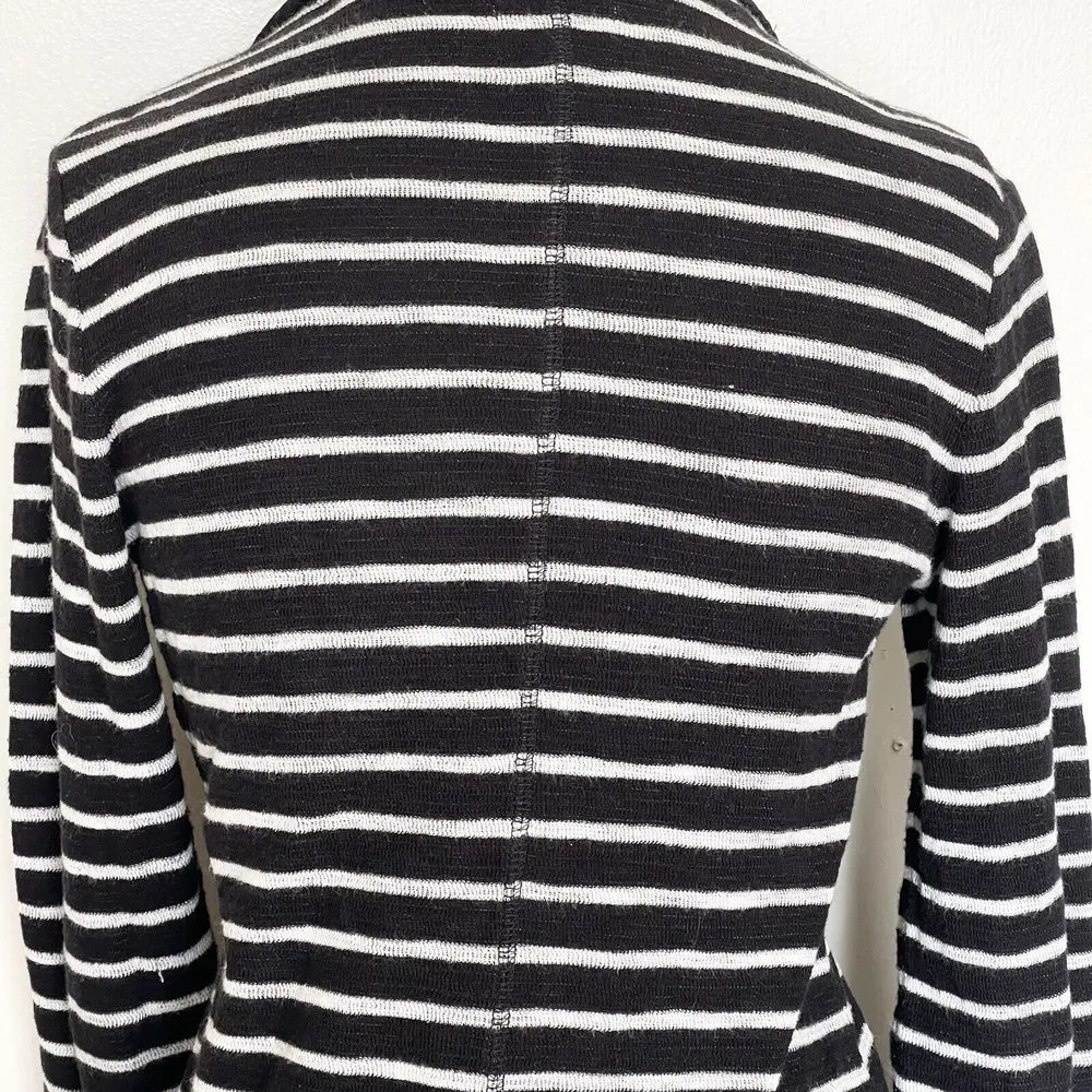 Caslon Womens Knit Blazer One Button Size XS Striped Jacket Collar Sweater - Image 4