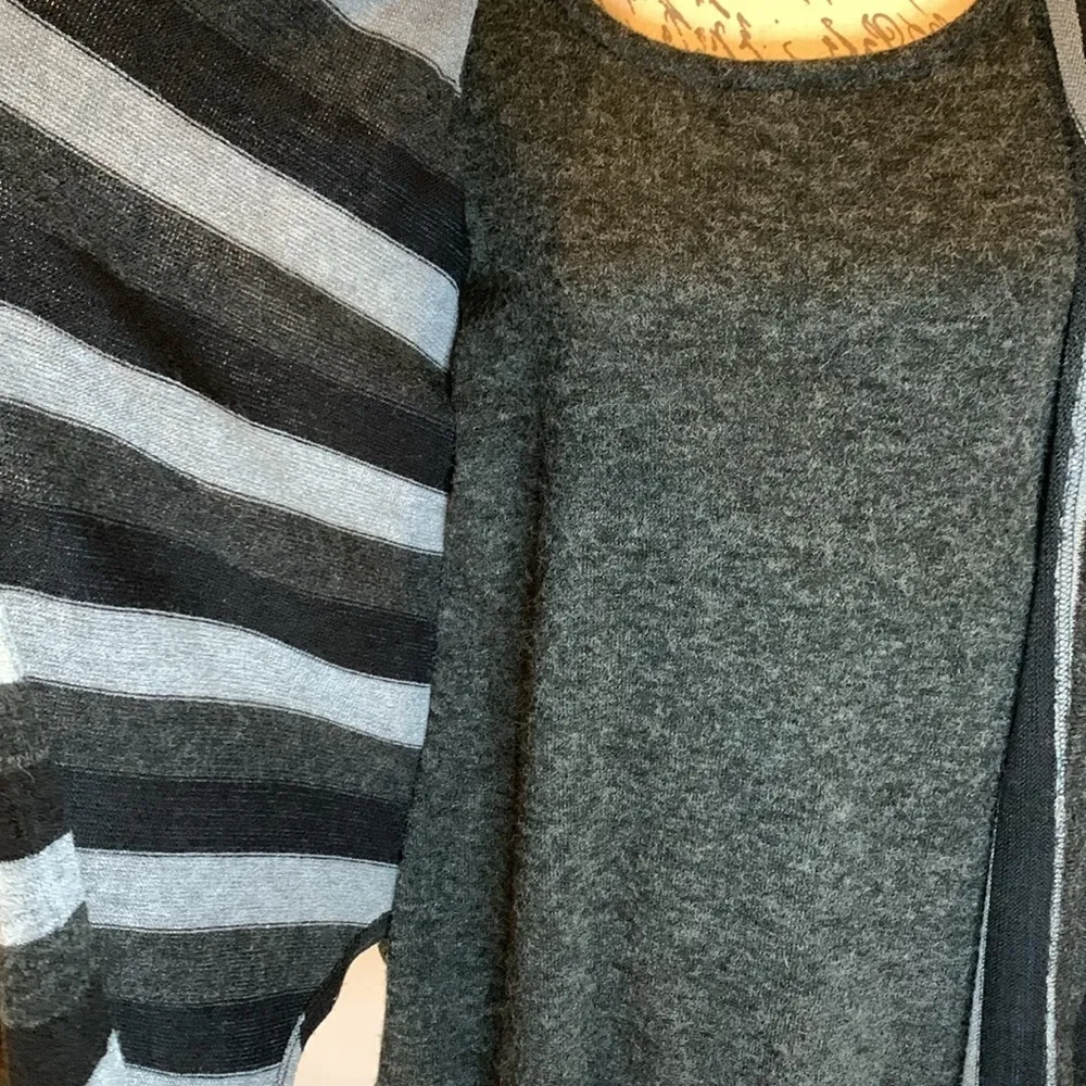 A’Reve tunic length striped sweater 2 piece/cardigan look asymmetrical M Size M - Image 8