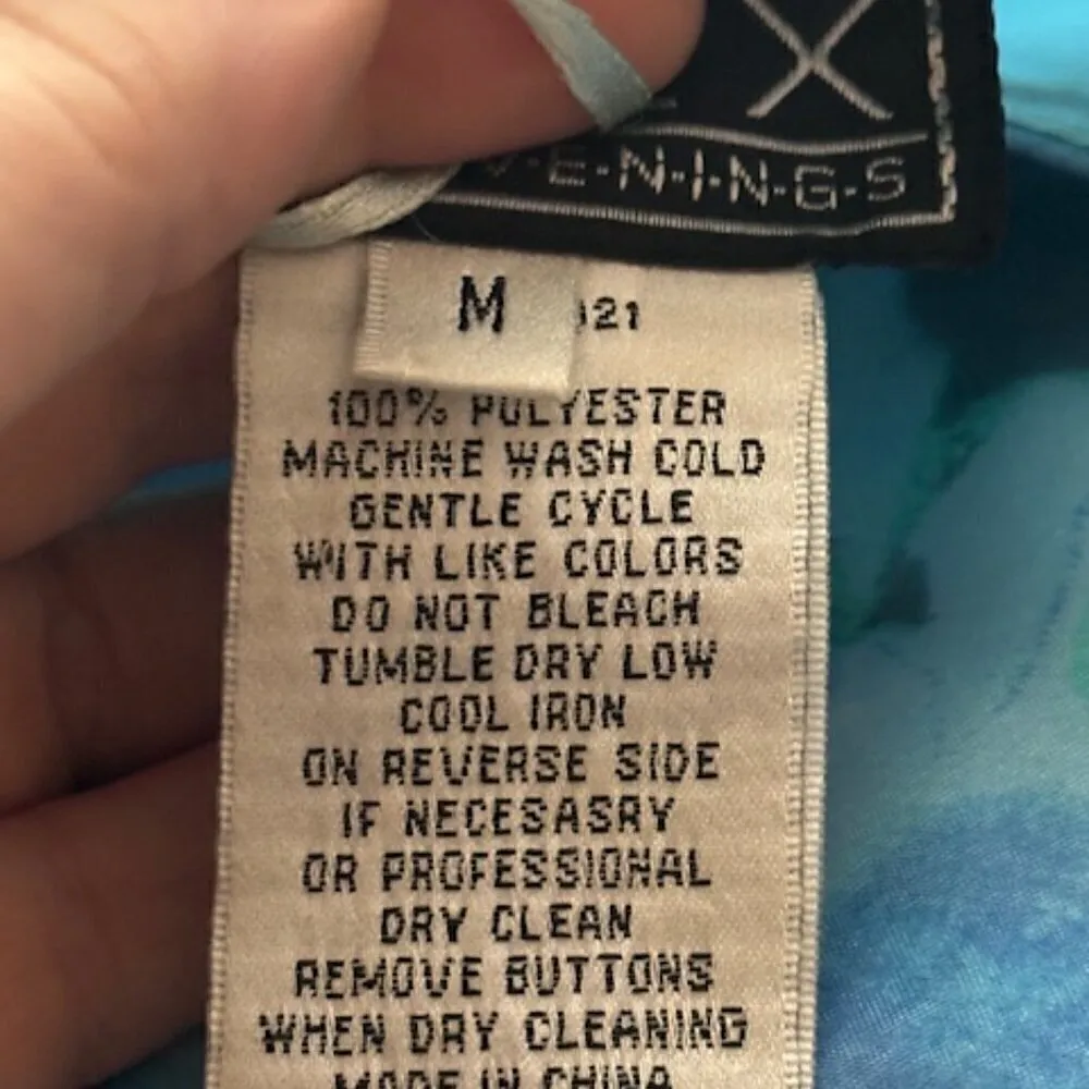 Alex Evenings Jacket‎ Women's Size Medium Floral Sheer Blue - Image 3