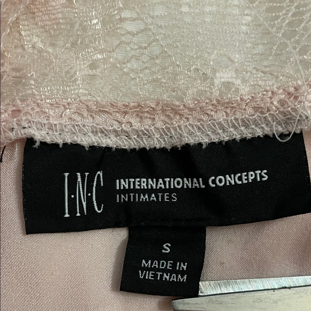 INC International Concepts Pink Satin Nightgown Womens Size Small Lace - Image 2