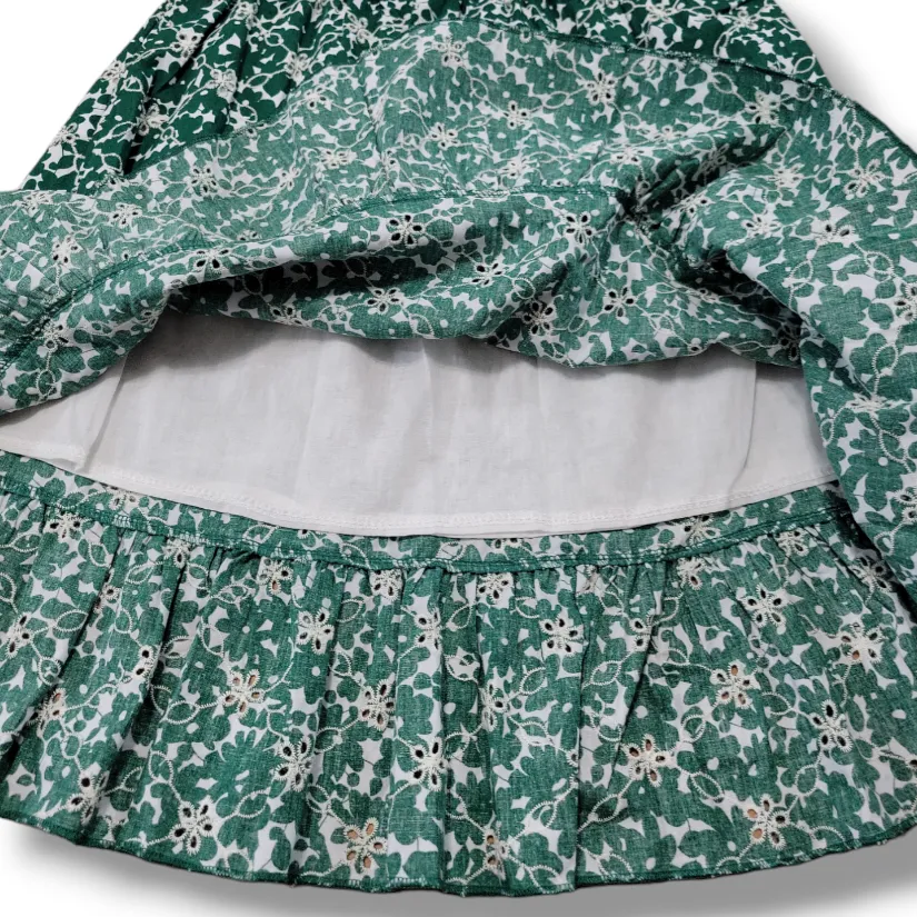 Luna Moon Skirt Size Small W24" in Elastic Waist Embroidered Floral Print Ruffle  - Image 4