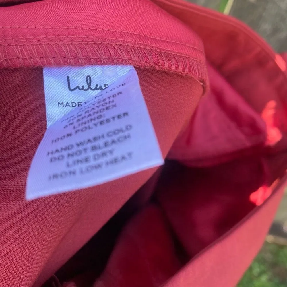 Lulus  Chic Business Rust Red High-Waisted Trouser Pants NWT | XL - Image 7