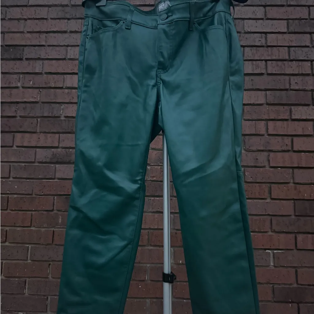 Torrid Green Faux Leather Pants High Rise Skinny Plus Size 12 Short Botanical - Image 2