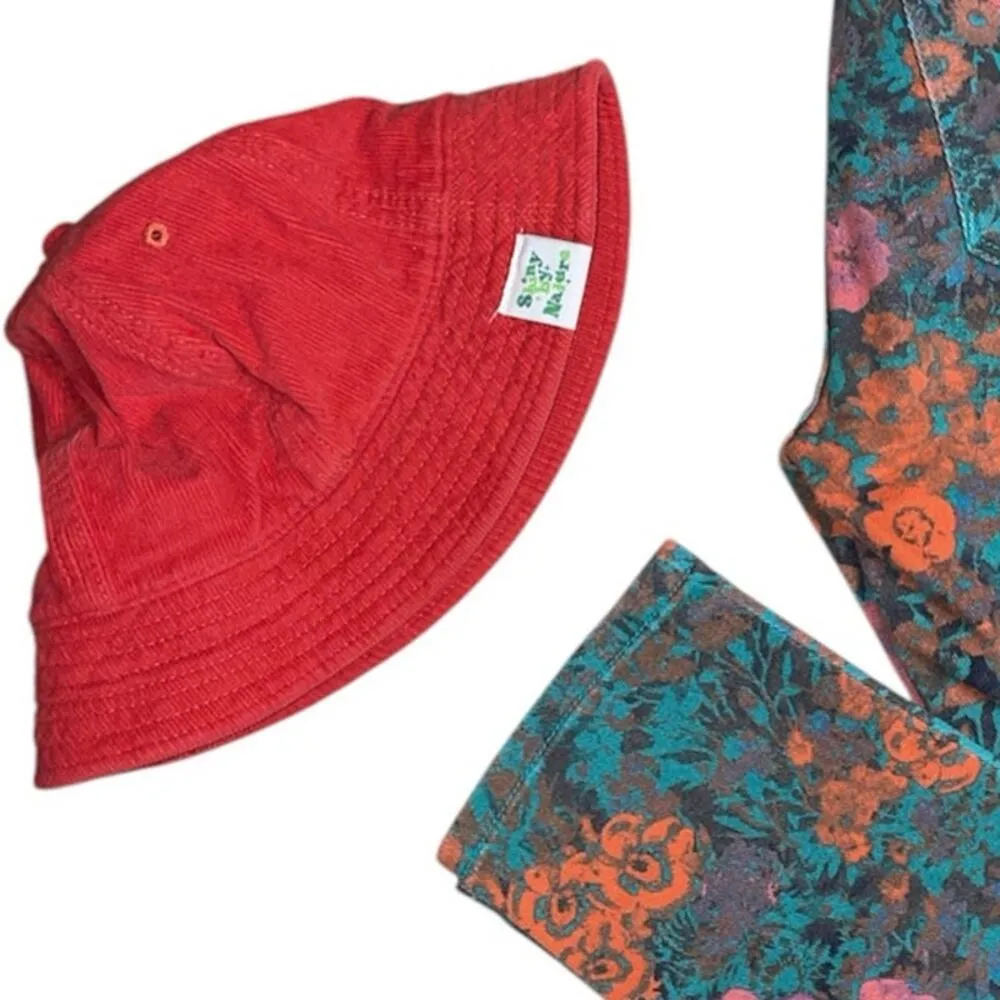 Shiny By Nature Red Corduroy Bucket Hat - Image 3