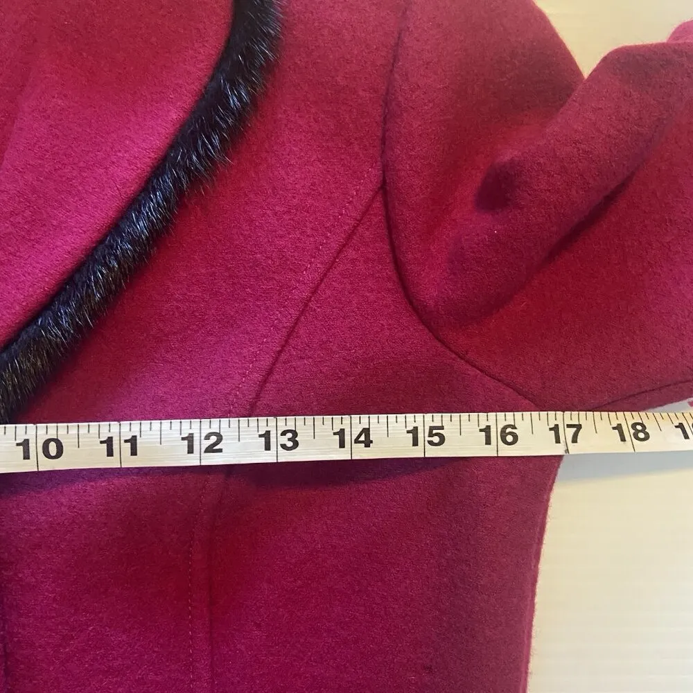 Geiger Vintage Boiled Wool Faux Fur Collar Pink Fuschia Jacket Size‎ 34 Austria - Image 15