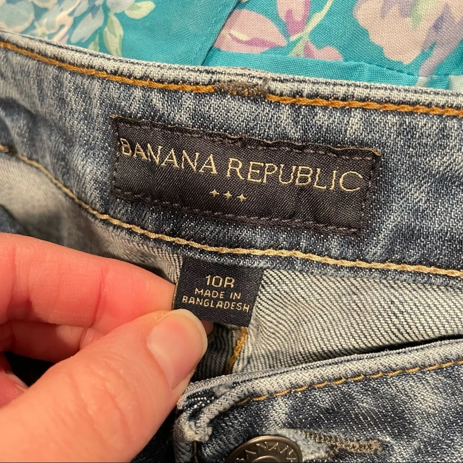 Banana Republic Blue Mid Rise Bootcut Jeans Womens 10 Flap Pocket Y2K Zip Fly - Image 7