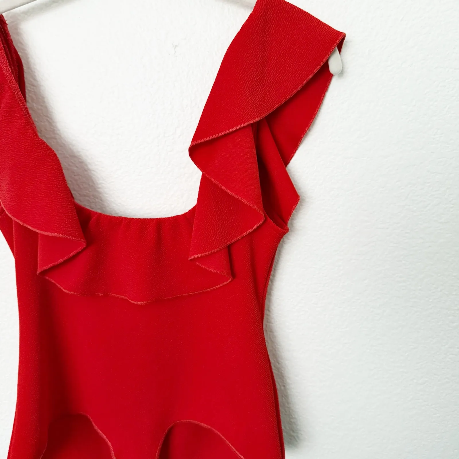 [Show Me Your Mumu] Red Square Neck Rochelle Ruffle Bodysuit Tank Size Medium M - Image 7