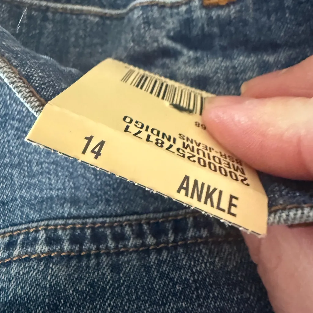 Lauren Jeans Co. Ralph Lauren Vintage Blue Jeans ANKLE 29” Dry Goods NWT Size 14 - Image 4