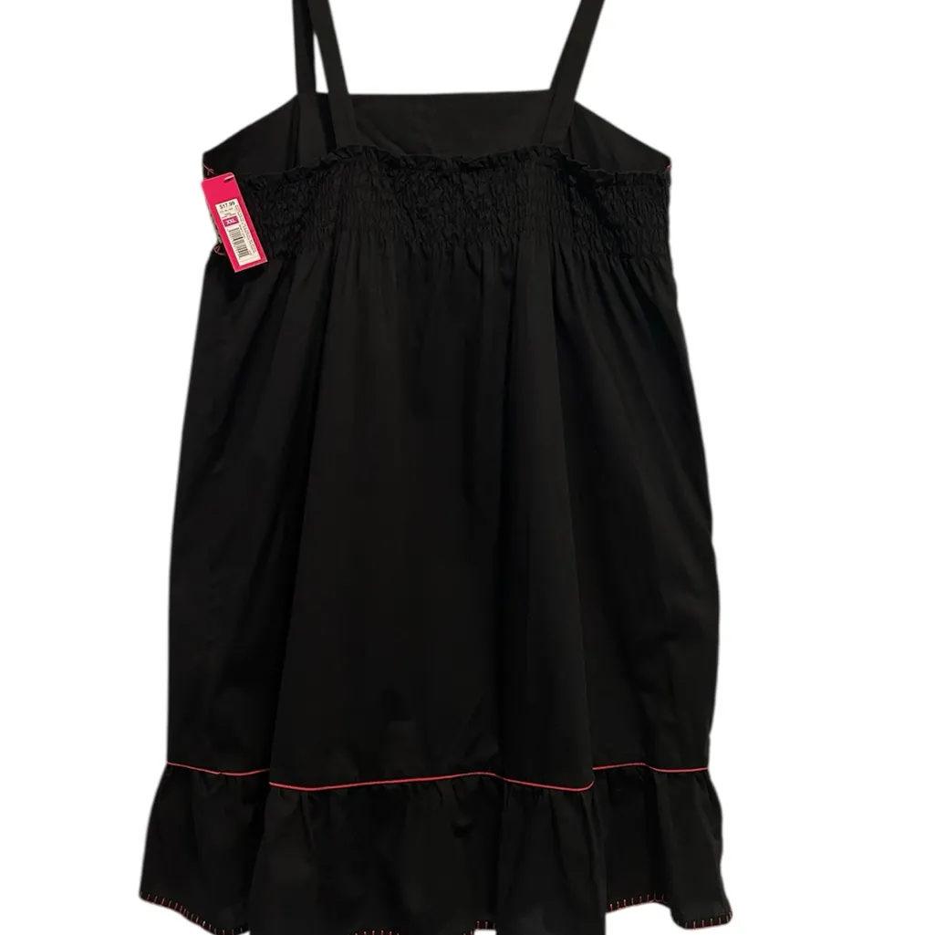 Xhilaration XXL Black Dress with Colorful Floral Embroidery - Image 2