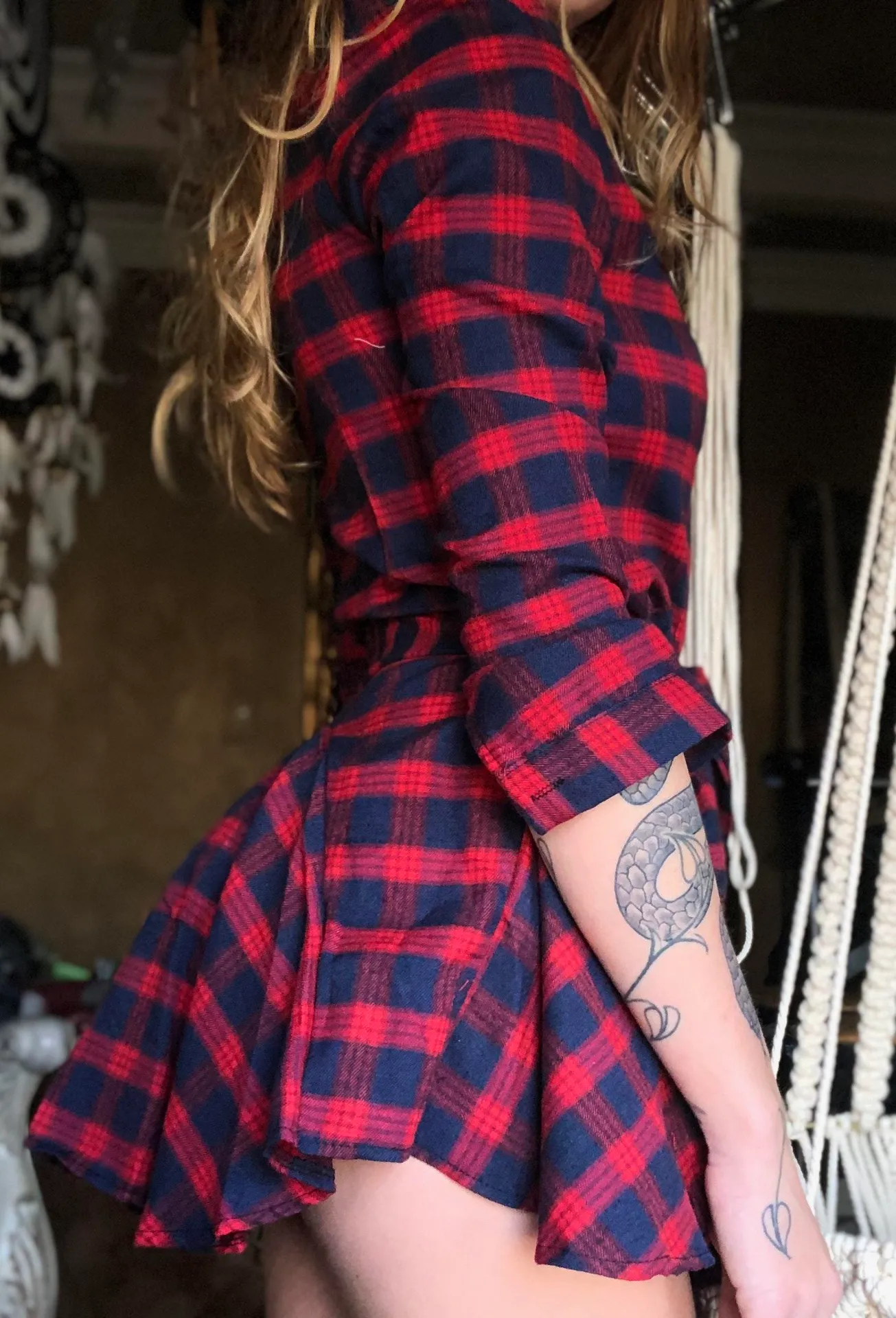 Sexy Plaid Mini Dress - Image 3