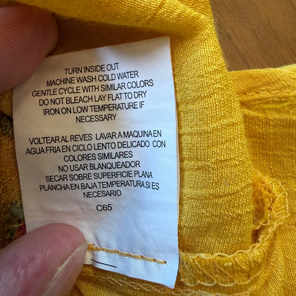 Fig and Flower Embroidered Yellow Floral Button Down Shirt Size 2X Plus Size - Image 8