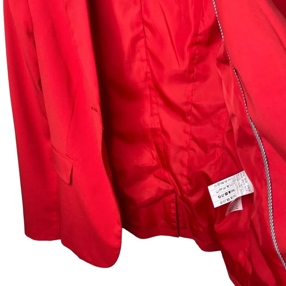 Sisley ꡴ Tailored Single Breasted Blazer ꡴ Red Orange ꡴ Stretch Fit ꡴ Size 6 ꡴ - Image 6
