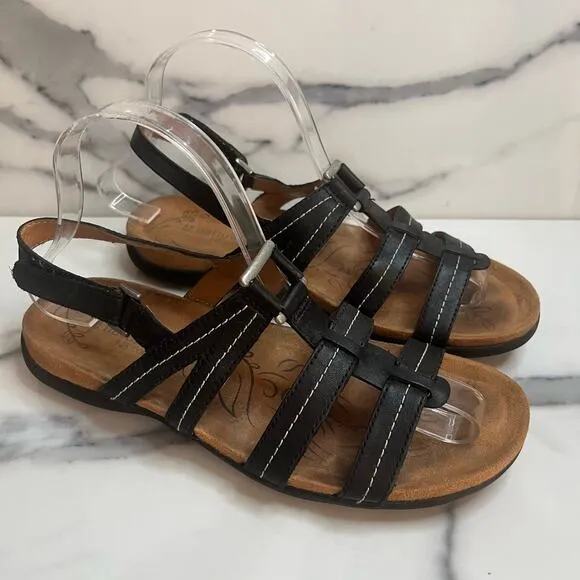 Naturalizer | Brown Leather Strappy Hook & Loop Comfort Every Sandals Sz 7.5 - Image 1