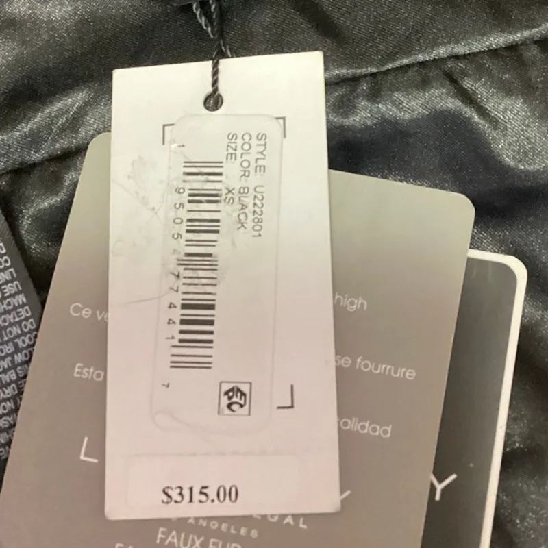 NEW Laundry by Shelli Segal Black Faux Fur Hooded Quilted Puffer Coat Jacket XS - Image 8