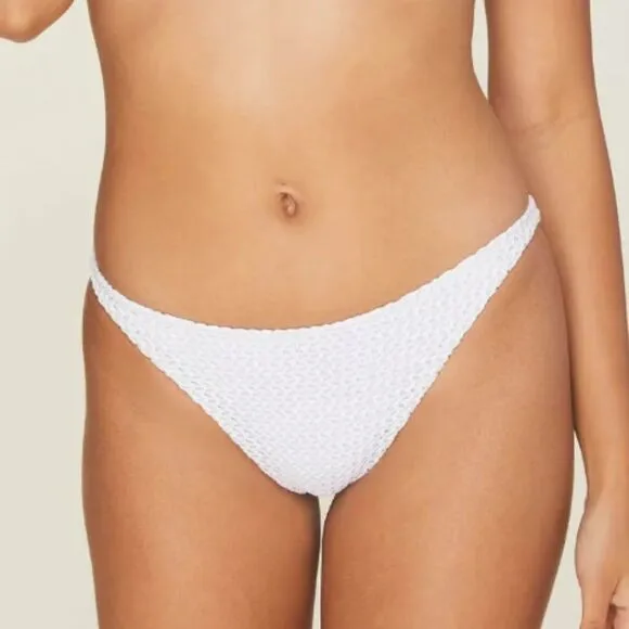 NWT Demi Moore Andie Swim White Crochet Tropez Bottom Large Midrise Classic Fit - Image 2